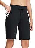 What are Bermuda shorts? 6 baleaf Women's Bermuda Shorts 10'' Athletic High Waisted Long Shorts Workout Quick Dry Soft with Drawstring 2 Pockets Black M