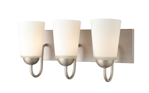 ML Lighting Ivey Lake - 3 Light Bath Vanity-8 Inches Tall and 16 Inches Wide-Satin Nickel Finish by ML Lighting - Image 4