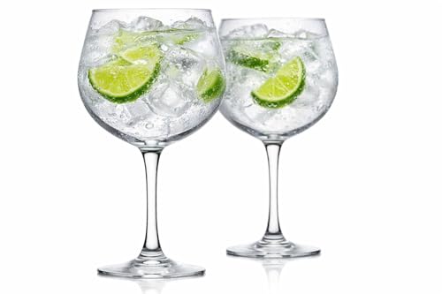 Cristal Darques Ultime Crystal Gin Glasses Set of 2 - Balloon Bowl Gin Glass Gift Set 700ml Wide Bowl Crystalline Elegant French Design Dishwasher Safe