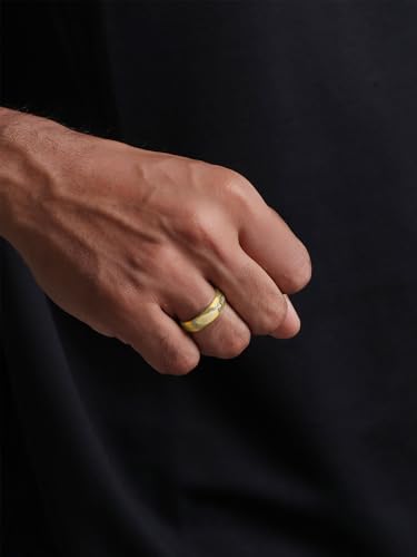 Yellow Chimes Combo 2 Pcs Lord of The Rings Genuine 100% Stainless Steel Gold/Black Rings for Men and Boys