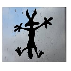 LYJ Design Custom Decal Car for Wile E Coyote Hitting Wall Splat Wiley Cut Vinyl Sticker Decal for Window, Bumper, Car Decal for Laptop,Phone Home Decoration / 5 x 4 in / Black / #679
