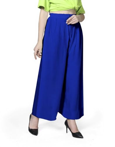 Image of Pranjal Women's Premium Regular Fit Rayon Palazzo - Free Size, Fits Up to 2XL, Stylish & Comfortable (Plazo P)