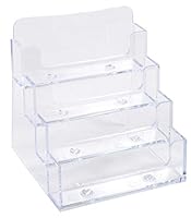 Exacompta 71158D Visitenkartenhalter Exacyrl aus robustem Acryl 4 Stufen gefertigt aus einem Guss kristall ideal für Schreibtisch und Büro Verkaufsbüro Visitenkarte Ständer