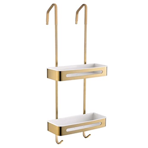 Über der Duschtür Caddy Pantry Organizer Rack mit Haken rostsicherer Hängende Dusch Organizer mit Aufbewahrungskorb Badezimmer Regale Bohrer kostenlos
