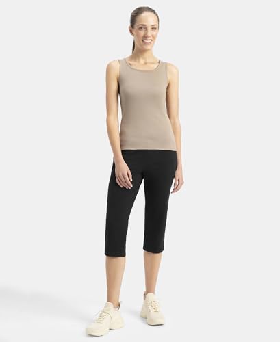 Image of Jockey A113 Women's Super Combed Cotton Rib Fabric Slim Fit Solid Tank Top