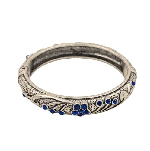 Antique Floral Textured Kada for Women | Grey-Toned Bracelet with Traditional Pattern and Floral Detailing | Ethnic Jewellery Accessory for Festive Occasion, Party and Gifting-picture-47