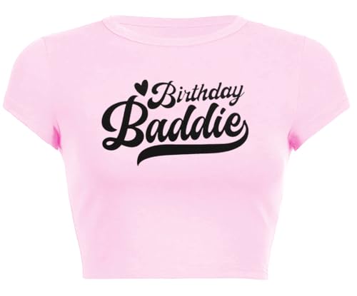 Birthday Shirt Women Graphic Crop Top Birthday Girl Gift Tee Shirt