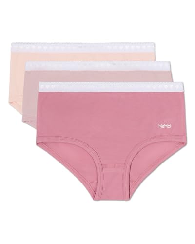 MeMoi Girls' 3 Pair Pack Solid Chromatic Rose Briefs