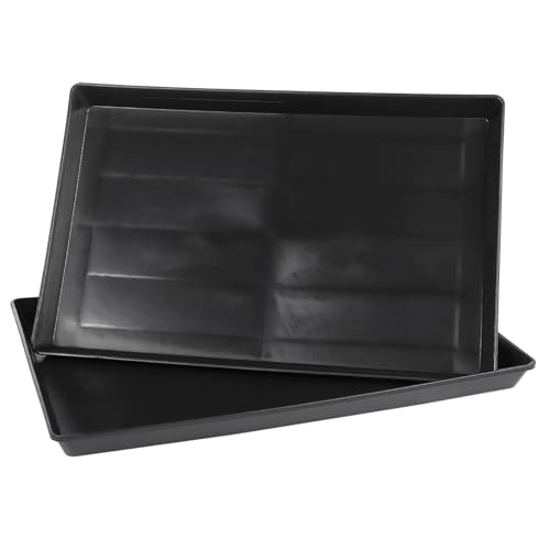 Toyvian 2個 ごみトレイ 交換用犬クレートトレイ ケージの底 鳥かご 犬用ケージの底 大型犬用 パラ 鳥の ホルダー 犬の木枠トラスチック Black