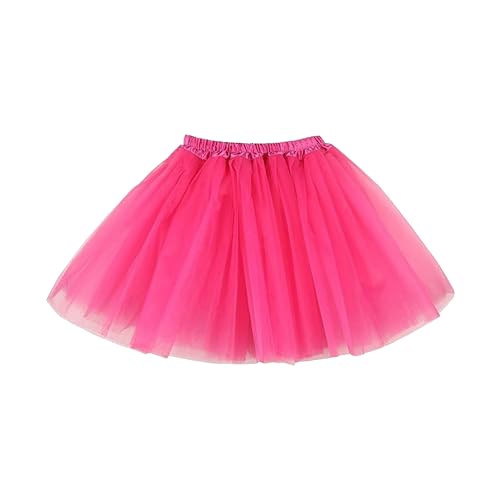 Lizzy Ladies Plain 3 Layered Short Tutu Skirt Tulle Adult Skirts Fancy Dress Halloween Hen Party Costume Accessory Lady Girls Women (UK Alpha S M Regular Regular Hot Pink)