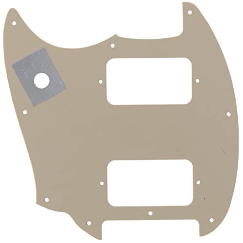 Image of Musiclily Pro 9 Holes Round Corner HH Guitar Pickguard 2 Humbuckers for Squier Bullet Series Mustang Electric Guitar, 3Ply Cream
