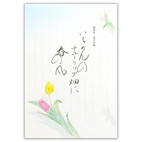 エヌビー社 KHS B5便箋 チューリップ | 18枚入 縦書き 和紙 鳥の子紙 便箋 レター