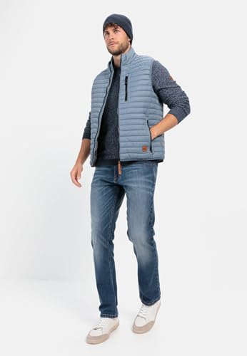 camel active Herren Steppweste aus recyceltem Polyamid Jeans Blau, menswear-56