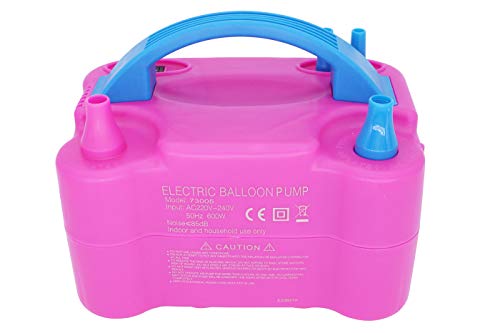 Afunti Inflador Eléctrico de Globos, electrica para Inflar Globos.hinchador globos electrico para fiestas 600W Alta potencia, Color rosado