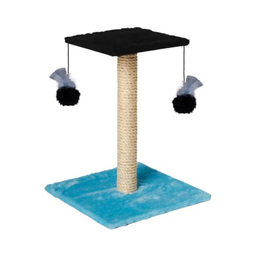 Arranhador Para Gatos Poste Com Brinquedo Duplo Exclusivo (Aqua Black)