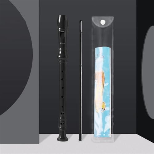 KANLVU Flauta Escolar Para Niños Flauta Dulce Soprano Con Kit De Limpieza, Estilo Alemán 6 Agujeros 8 Agujeros Instrumentos Musicales Flauta Para Principiantes Estudiantes(Negro,8 holes)