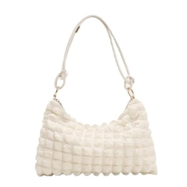 Trendy white Puffy Shoulder Bag – Lightweight Nylon Handbag, Soft Elegant Casual Purse for Women, Roomy Everyday Tote with Adjustable Strap for Work, Travel, Parties, and Chic Outfits-image-33