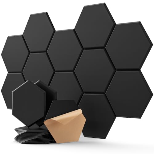 Hexagon - Paneles acústicos autoadhesivos (12 unidades)
