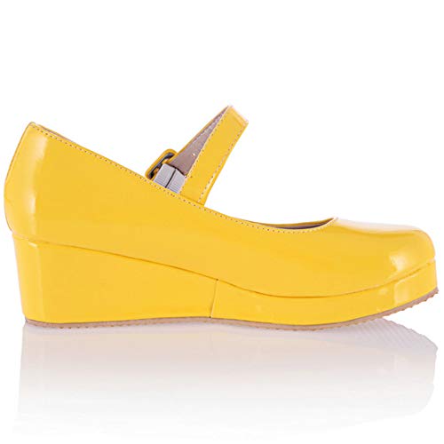 MAVMAX Women's Wedge Mary Jane Round Toe Lolita Shoes Platform Mid Heel Pumps3