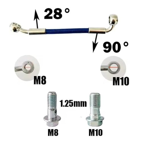 Durite embrayage et frein acier tressé 190cm aux finitions M8 M10 - 3