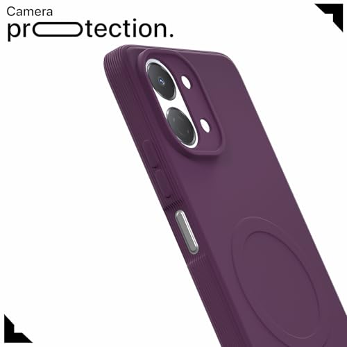 Image of Pikkme Back Cover for Tecno Spark Go 3 Soft Matte Silicone Mag-Safe Design (Mag-Safe Not Support) Camera Protection | Slim Fit Bumper Cover (Purple)
