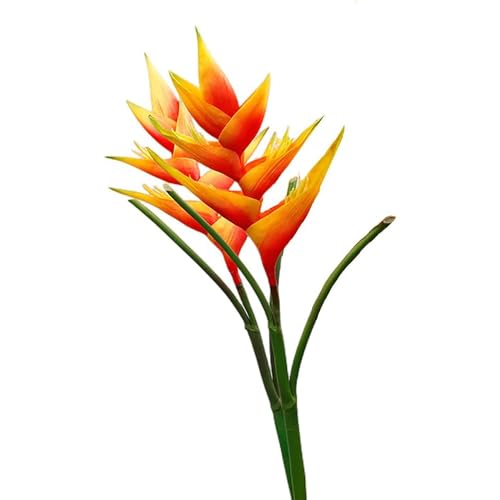 AtHomeYuyue Lot de 4 héliconia artificielles en latex - 85,1 cm - Oiseau du paradis - Fleurs tropicales artificielles pour bouquets, maison, bureau,...