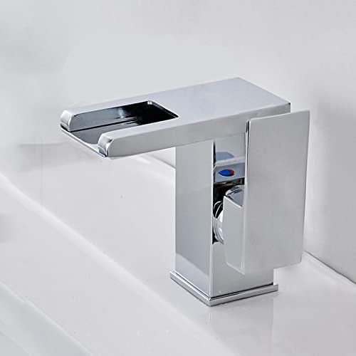 Grifo de cascada de latón con luz LED para reformar lavabos modernos
