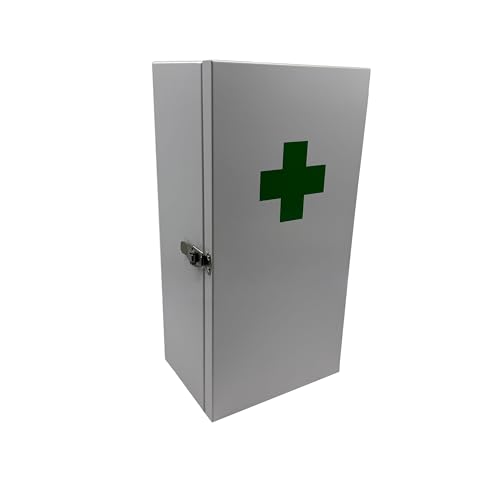Armoire à Pharmacie Relaxdays, 3 Compartiments, H x L x P : 42 x 21 x 15,5 cm, pour médicaments, Mural, Blanc/Vert