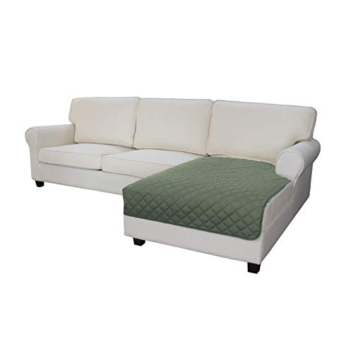 Image of Easy-Going Sectional Couch Covers for Dogs L Shape Sofa Cover Reversible Sofa Slipcover Chaise Lounge Cover Furniture Protector Cover for Pets Dog Cat (42 x 52 inches, Greyish Green /Greyish Green)