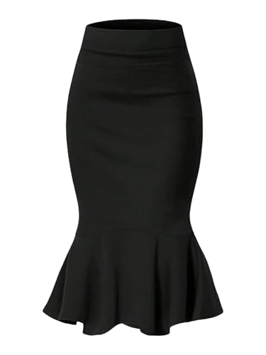 WDIRARA Women's High Waisted Fishtail Bodycon Skirt Casual Dressy Work Skirts