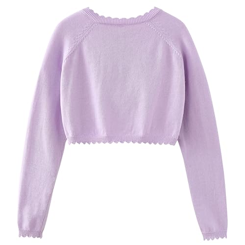 Image of Cropped Shrug Cardigan Girls Cotton Soft Long Sleeve 5-12 Years (Dressy)