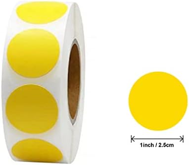 2000 Pcs Dot Stickers, 4 Rolls 25mm Coloured Circle Stickers Removable Color Coding Dot Labels for Office Scrapbooking Gift Bags Envelop, 500 Pieces/Roll, 4 Colors