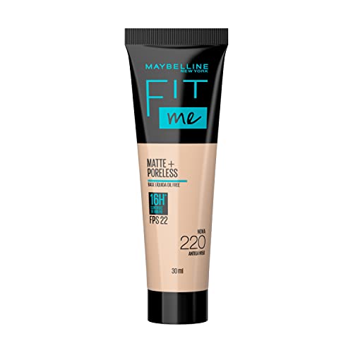 Base Líquida Maybelline NY Fit Me Matte FPS 22 Cor 220 (Antiga N150), 30ml