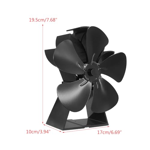 Ventilateur de poêle à bois éco-énergétique 5 pales distribution de chaleur