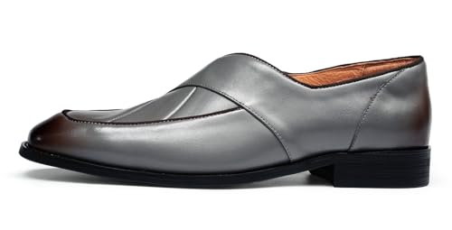 Santimon Mens Dress Penny Loafers Slip-On Shoes - Genuine Leather Formal Business Casual Shoes for Wedding- Fashion Comfortable Prom Mocassins2