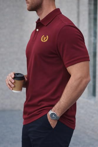 Image of Mack Jonney Men's Cotton Polo T-Shirt|Solid Regular Fit|Half Sleeve Collar T-Shirt for Casual Wear-MJ-32