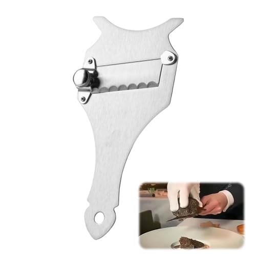 Cortador de trufas, rallador de trufas, rallador para trufas, rallador de trufas, rallador de chocolate profesional de acero inoxidable, herramienta de cocina multifunción (plata)