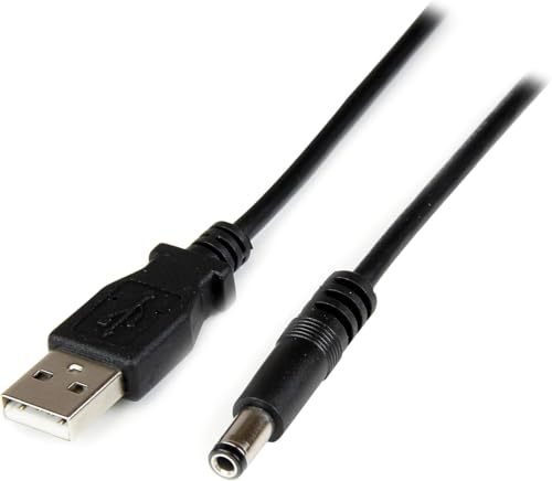 Cable de Alimentación USB a DC 5.5mm x 2.1mm (Macho)   Conversor 5V a Enchufe DC Jack   Longitud de 1 Metro   Corriente de Carga para Dispositivos Electrónicos