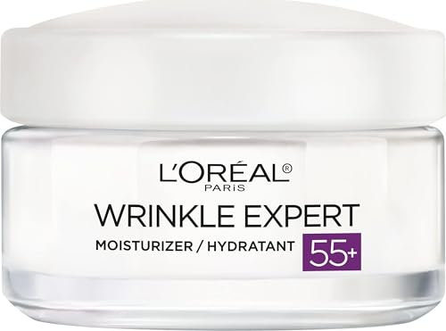L'Oreal Paris Wrinkle Expert 55+ Anti-Aging Face Moisturizer with Calcium, Non-Greasy, Suitable for...