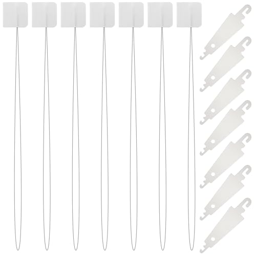 14 PCS Punch Needle Threader Set - Includes 7 Long Needle Threaders for Embroidery, Cross Stitching & DIY Sewing, Plus 7 Small Needle Threaders, Craft Tool Kit for Floss Yarn and Punch Needle Projects