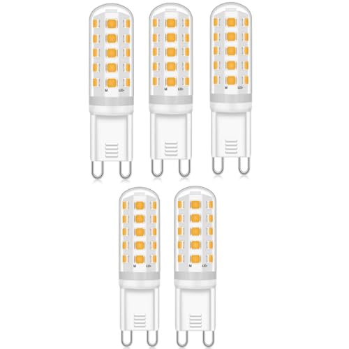 AWSGHLF 5 Pack G9 LED Bulb, Warm White 3000K, 3.5W Equivalent to 28W-40W Halogen, Energy Saving Socket Lamp, No Flicker, Non-Dimmable, 400LM