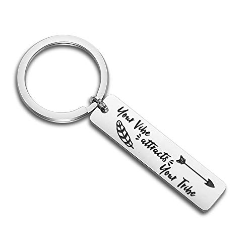 Lywjyb Birdgot Best Friend Gift Boho Gift Your Vibe Attract Your Tribe Keychain Tribe Gifts (Vibe Attract Tribe)
