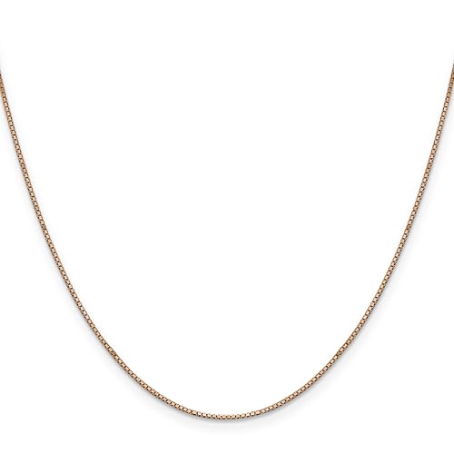 IceCarats 10K Solid Rose Pink Gold 0.9mm Box Link Chain Necklace