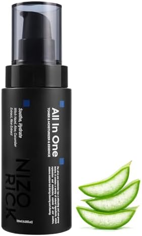 NIZORICK Mens Face Moisturizer, Refreshing & Moisturizing Facial Lotion for Men, Rice Extract, Witch Hazel & Cucumber Extract, Lightweight, Alcohol-Free, 4.05OZ