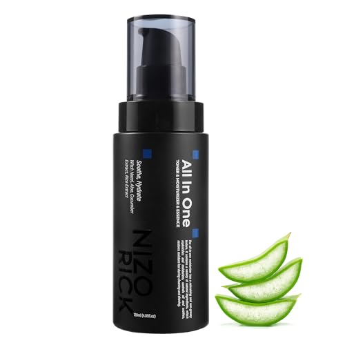 NIZO RICK Mens Face Moisturizer,Refreshing & Moisturizing Mens Skincare,Rice Extract,Witch Hazel & Cucumber Extract,Lightweight,Alcohol-Free,120ml/4.05OZ