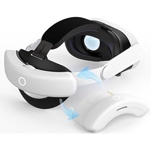 Sonicgrace S3 Duo 20W Fast Charging Battery Head Strap for Meta Quest 3 and Quest 3S, Dual Battery Pack (2X8000mAh) with Charging Dock, Adjustable and Comfort VR Accessories