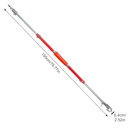 GEARMONSTER 3tlg 3T Abschleppstange Pannenhilfe mit Federdämpfung, Schlepplänge 1,95m, Max. Zugkraft: 3000kg inkl. Warnfarbe, Fähnchen und Tasche