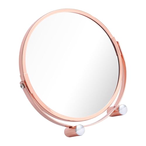 Espejo de maquillaje de escritorio doble cara giratorio 360°