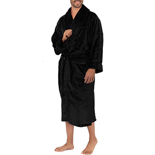 IZOD mens Comfort-soft Fleece Robe - Twill Stripe3