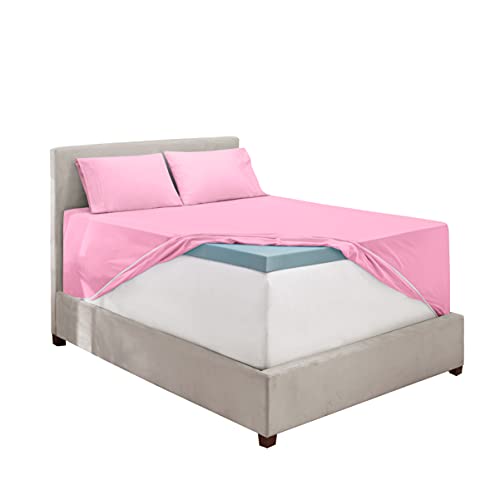 Image of Hearth & Harbor Extra Deep Pocket Twin XL Sheets - 3 Piece Hotel Luxury Twin XL Sheet Set Fits Up to 24 inch Mattress - Soft Luxury Twin XL Bed Sheet Set - Soft & Breathable, Twin XL, Lilac